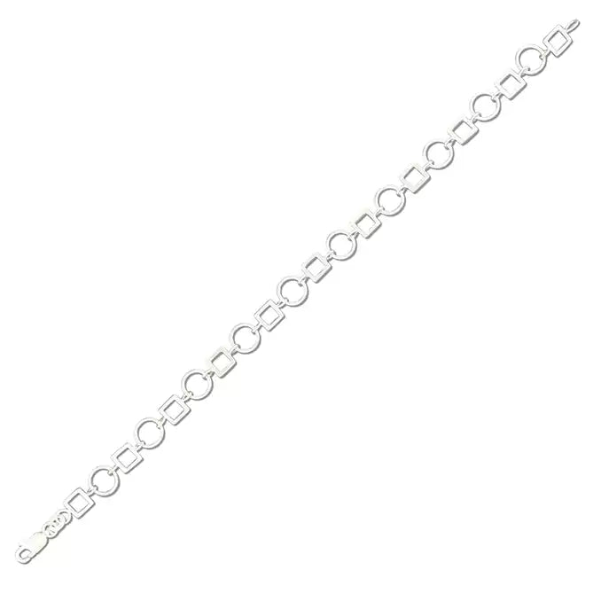 Sterling Silver Squares and Circles Bracelet