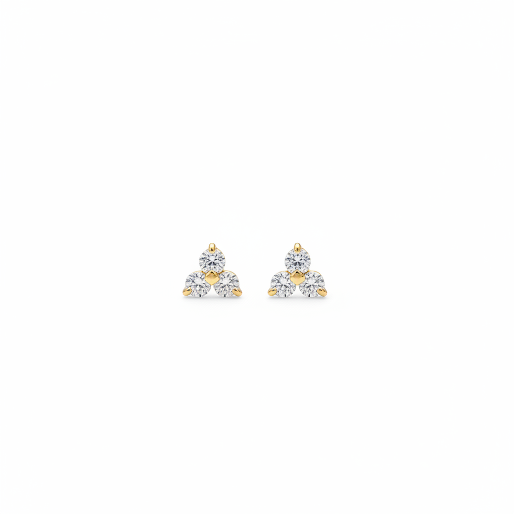 9ct Gold Trinity Stud Earrings