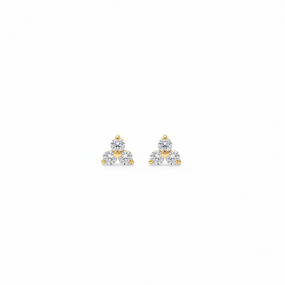 9ct Gold Trinity Stud Earrings