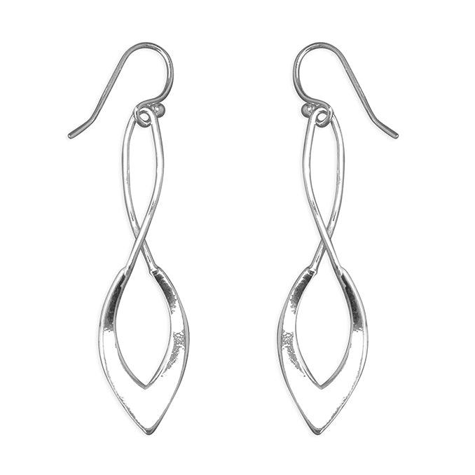 Sterling Silver Twist Drop Earrings - Rococo Jewellery