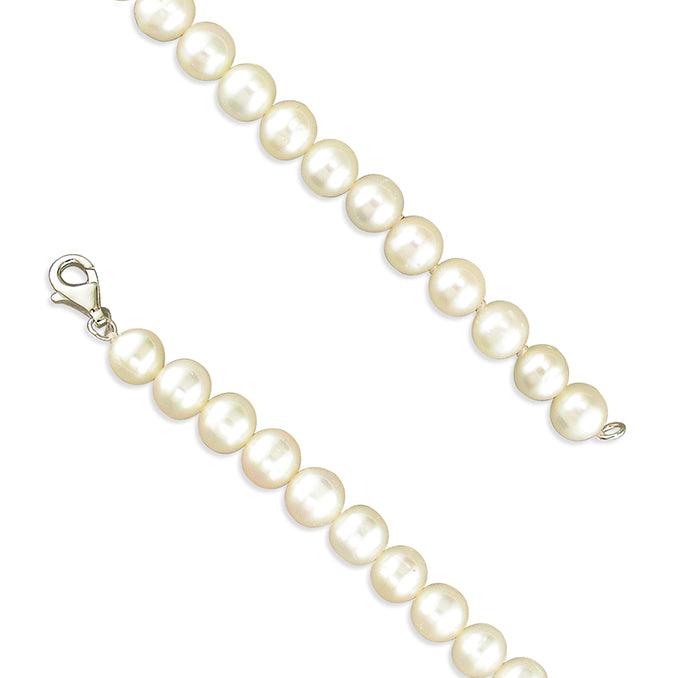 Sterling Silver and White Freshwater Pearl Necklace - Rococo Jewellery