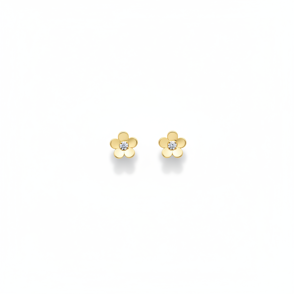 9ct Yellow Gold Small Daisy Stud Earrings