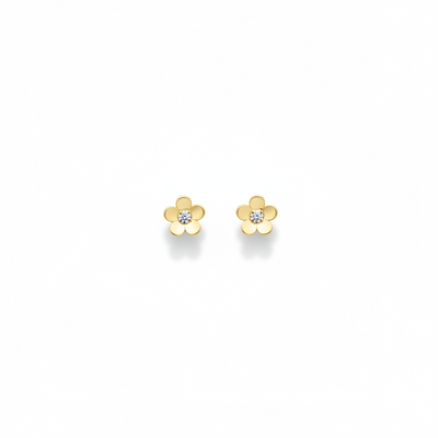 9ct Yellow Gold Small Daisy Stud Earrings