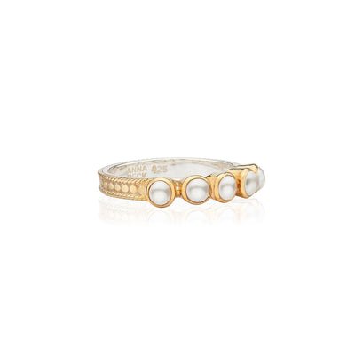 Anna Beck Gold Vermeil Multi Pearl Ring - Rococo Jewellery