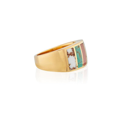 Anna Beck Gold Vermeil Inlay Multi-Stone Ring - Rococo Jewellery