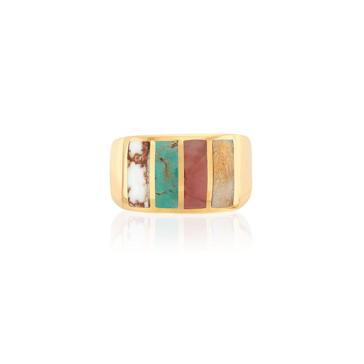 Anna Beck Gold Vermeil Inlay Multi-Stone Ring - Rococo Jewellery