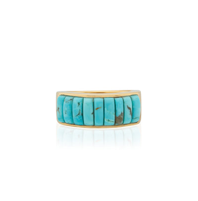 Anna Beck Gold Rectangular Turquoise Multi-Stone Ring