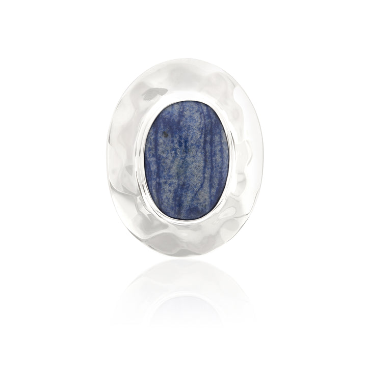 Anna Beck Silver Wavy Dumortierite Ring – Rococo Jewellery