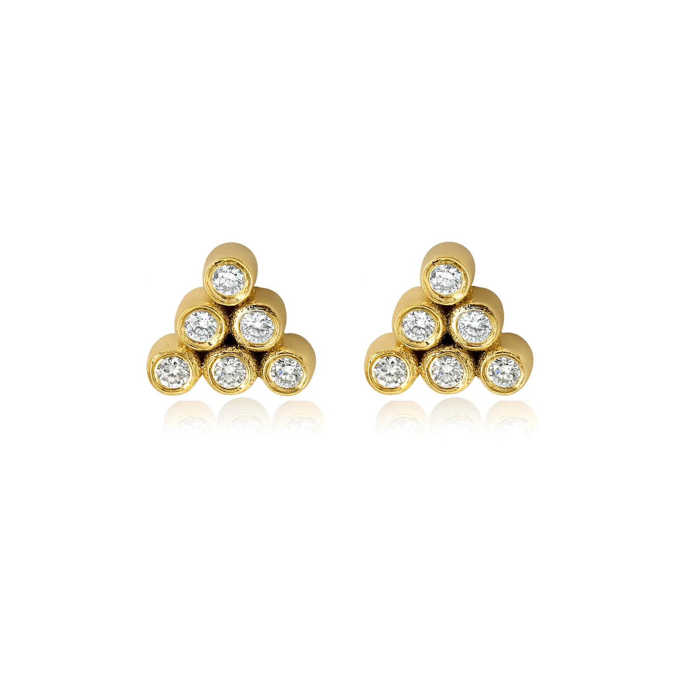 18k Yellow Gold Mara Diamond Stud Earrings