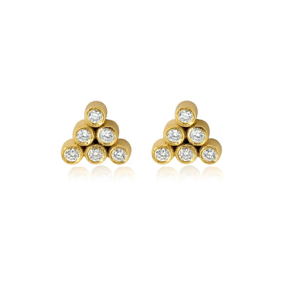 18k Yellow Gold Mara Diamond Stud Earrings
