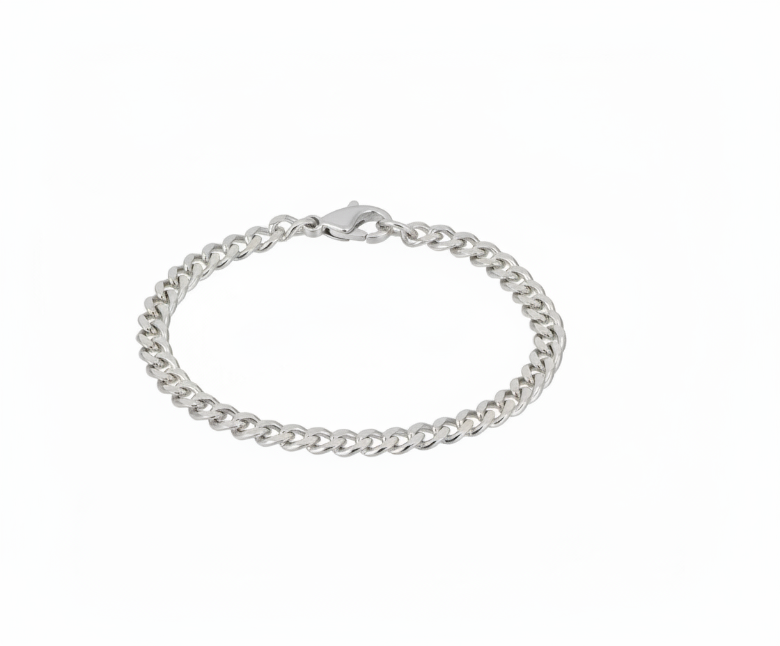 Sterling Silver 21cm Curb Chain Bracelet