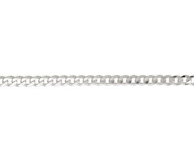 Sterling Silver 21cm Curb Chain Bracelet - Rococo Jewellery