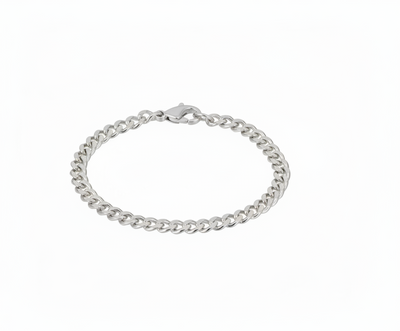 Sterling Silver 21cm Curb Chain Bracelet