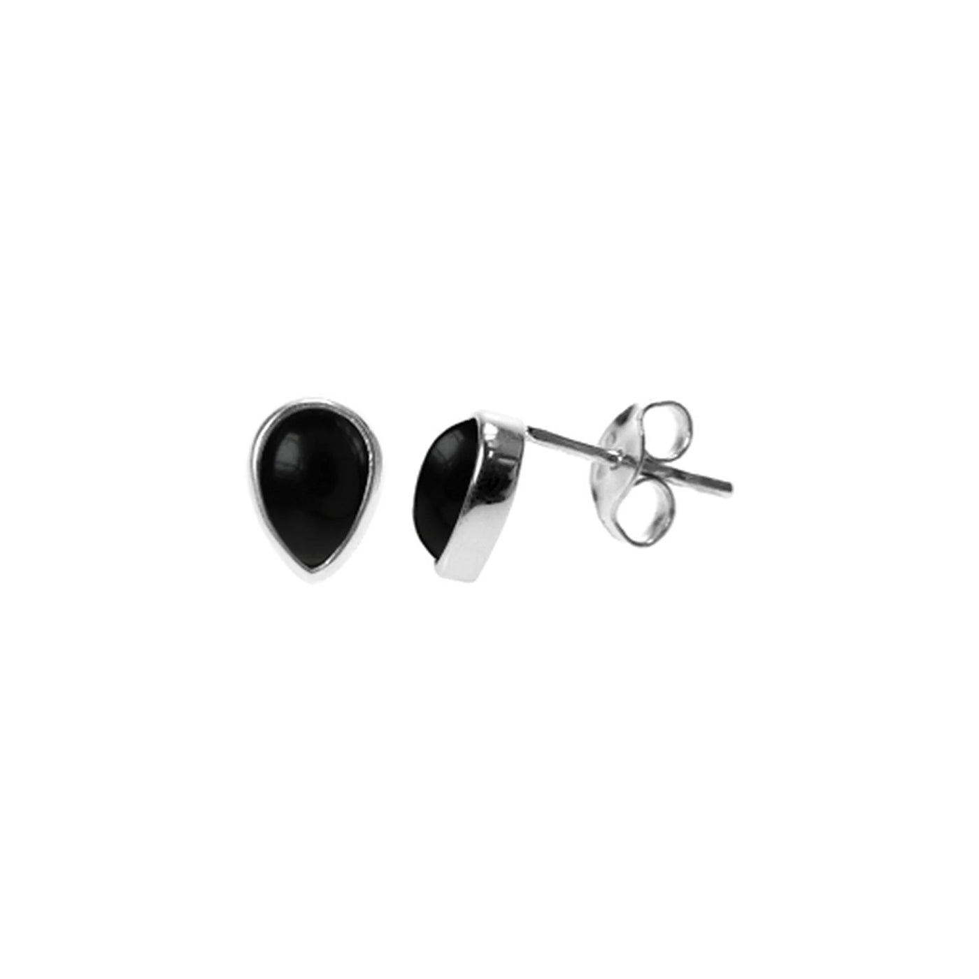 Black Onyx Teardrop Studs