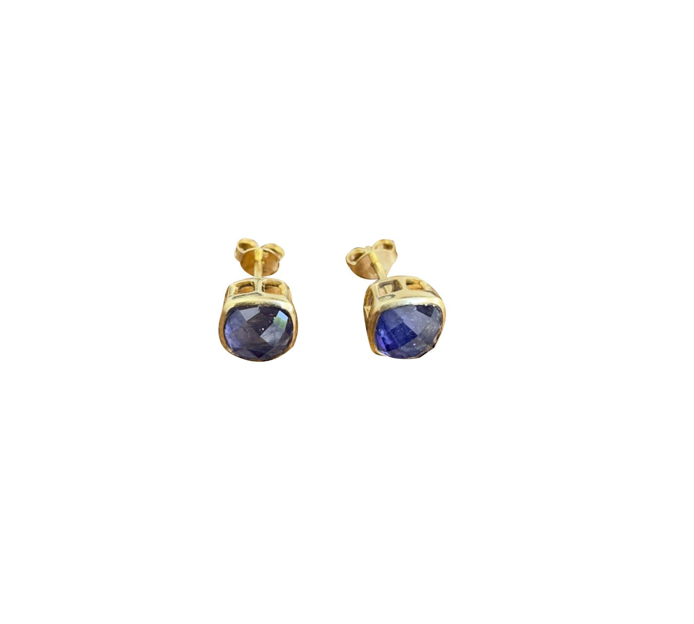 Yaron Morhaim Gold Vermeil Blue Sapphire Stud Earrings