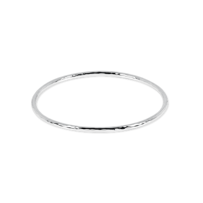 Sterling Silver Thin Hammered Bangle
