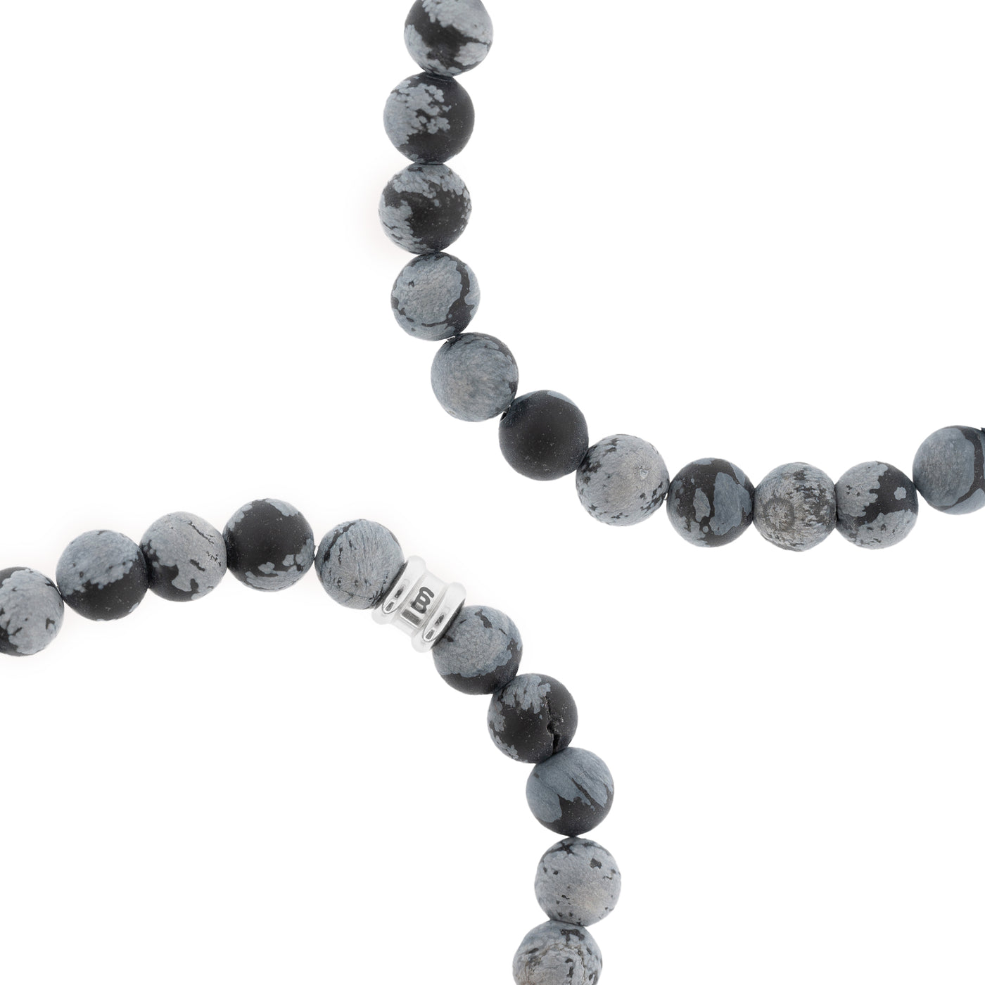 Snowflake Obsidian Gemstone Beaded Bracelet