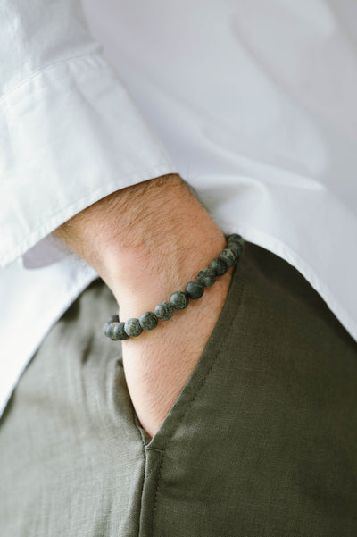 Matte Kambaba Jasper Gemstone Beaded Bracelet