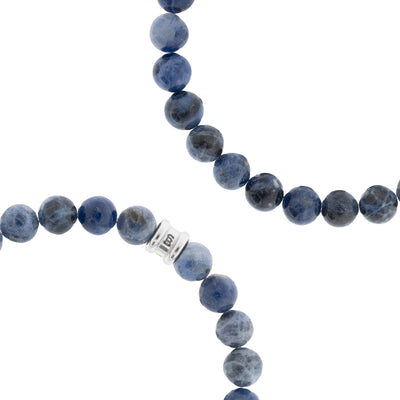 Navy Sodalite Gemstone Beaded Bracelet