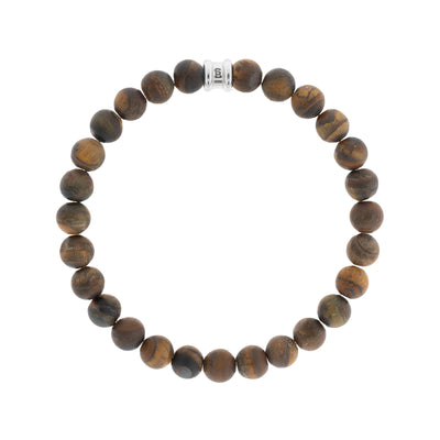 Matte Tigers Eye Gemstone Beaded Bracelet