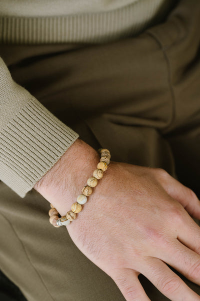 Picture Jasper Gemstone Beaded Bracelet