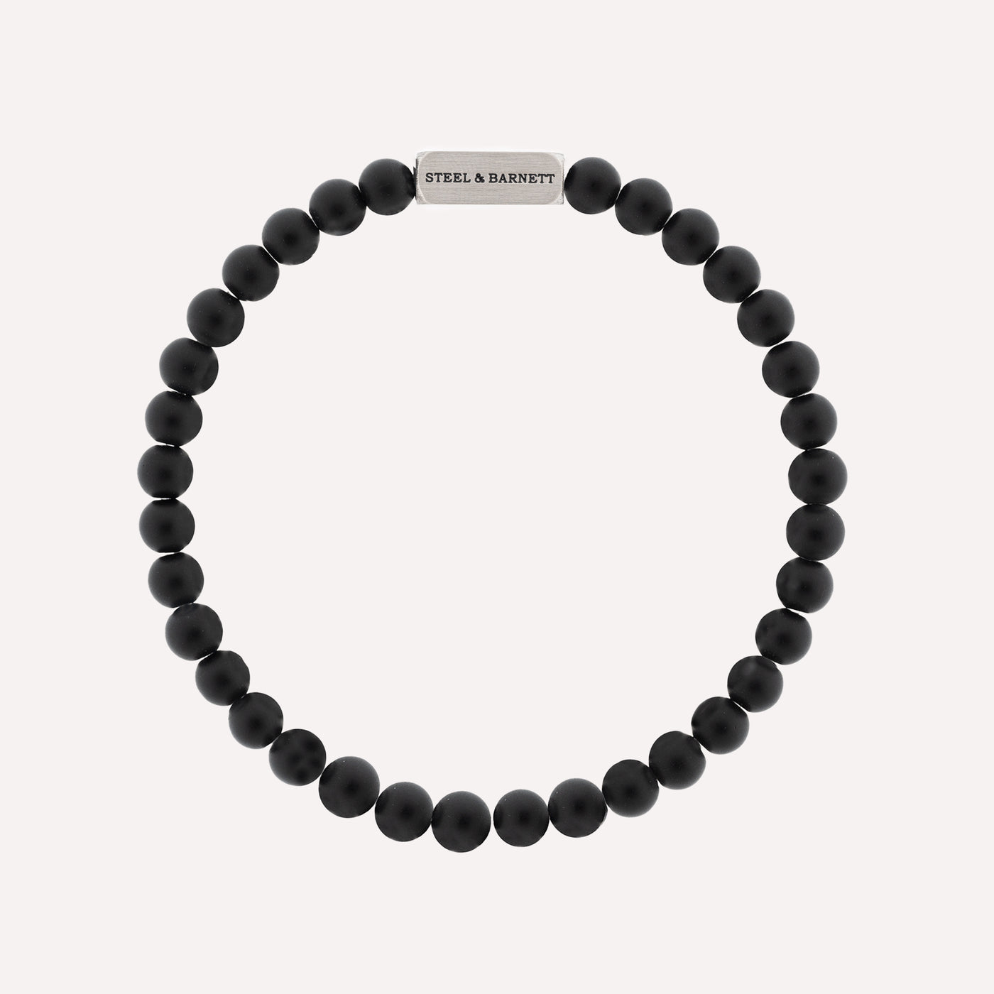 Natural Ned Black Onyx Silver Gemstone Bracelet