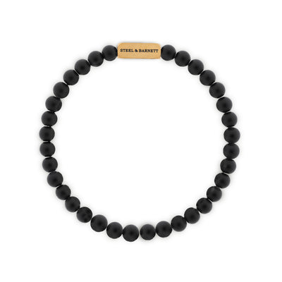 Natural Ned Black Onyx Gold Gemstone Bracelet