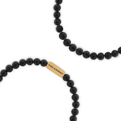 Natural Ned Black Onyx Gold Gemstone Bracelet