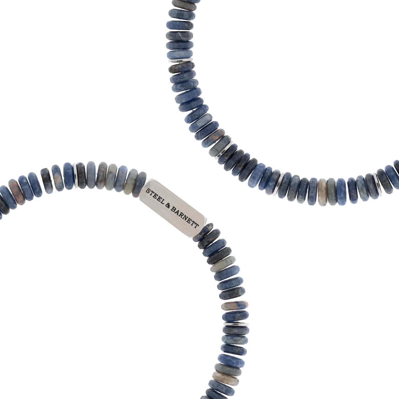 Sodalite Silver Two Tone Disc Bracelet