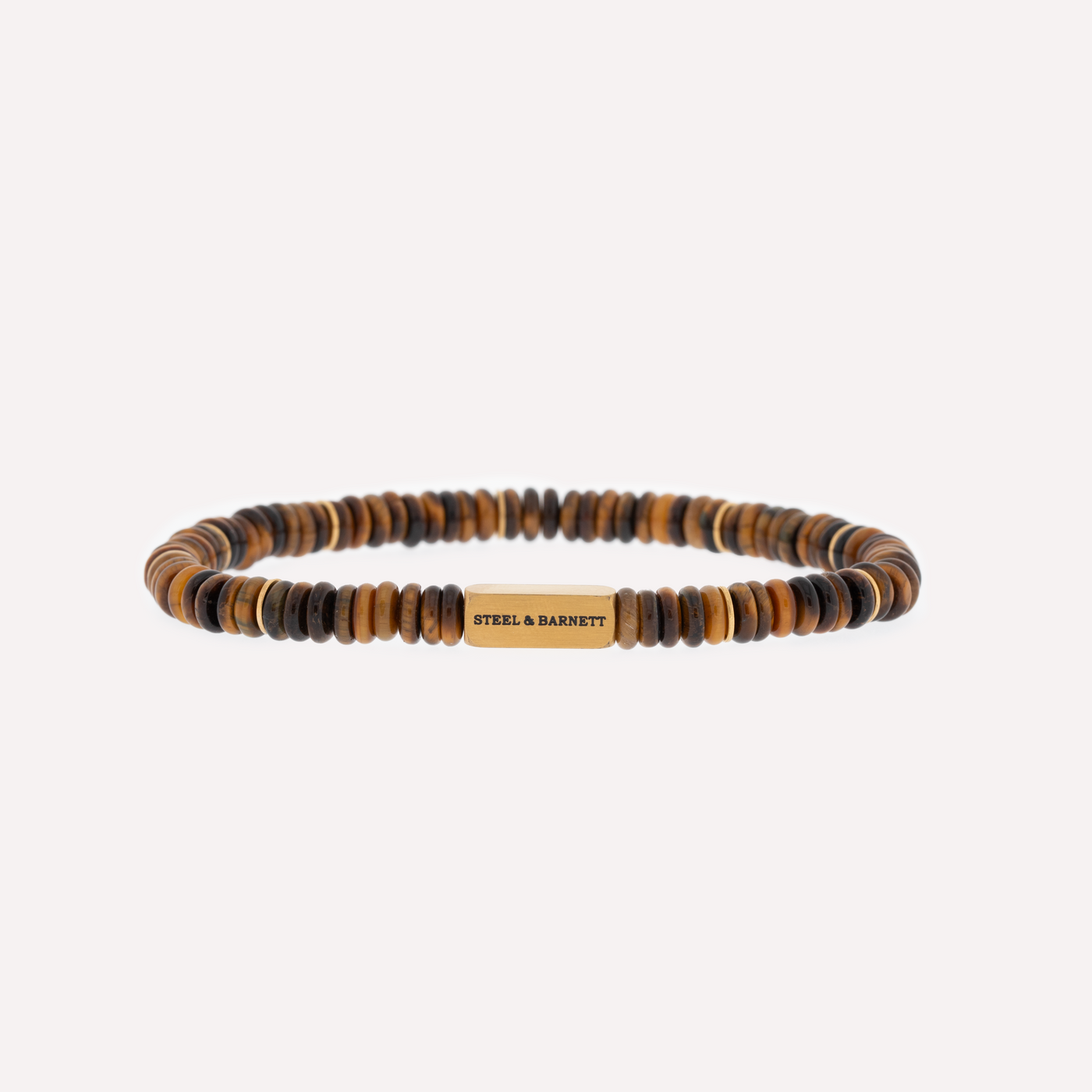 Tigers Eye Gold Two Tone Disc Bracelet