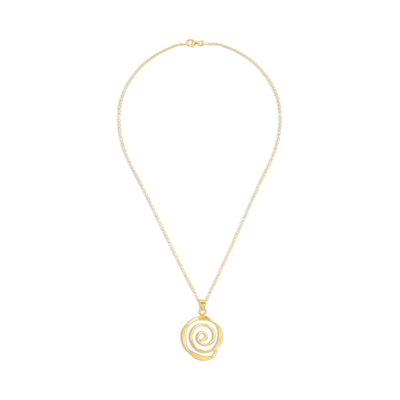 Gold Vermeil Sculptured Spiral Pendant Necklace