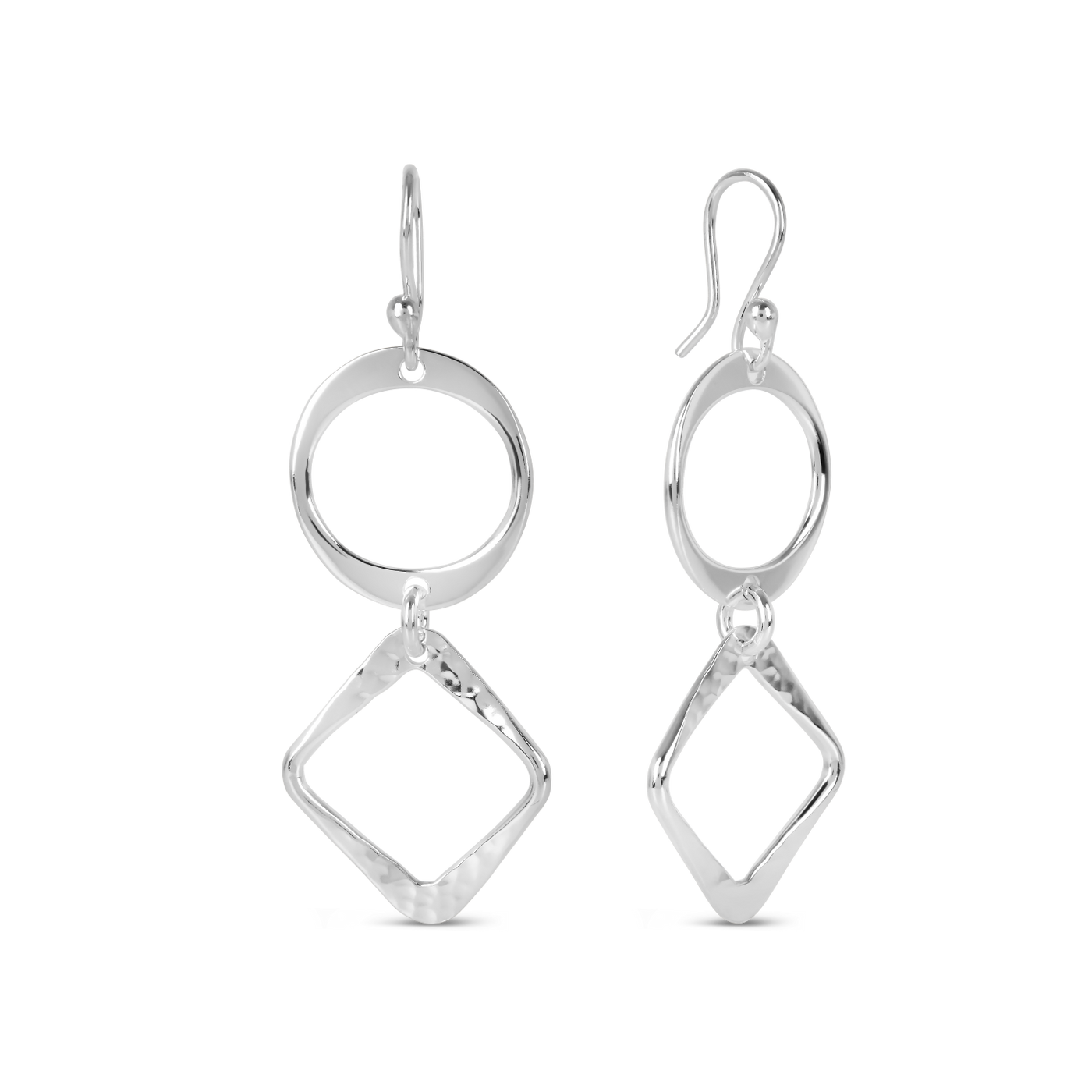 Sterling Silver Squircle Drop Earrings