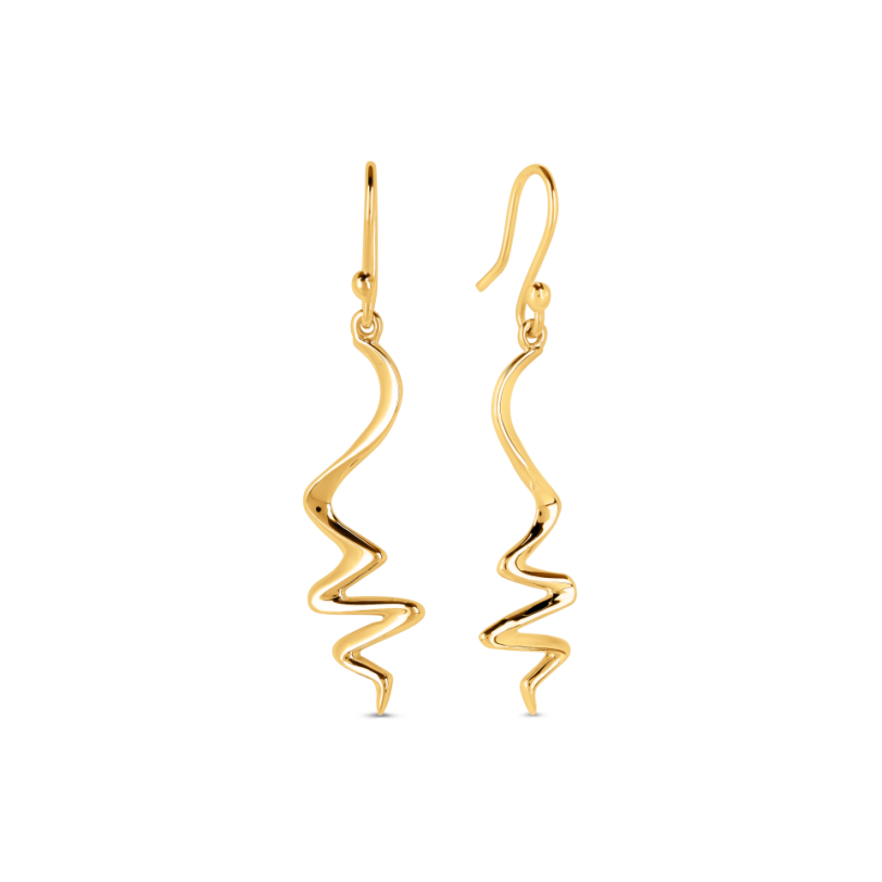 Gold Vermeil Zigzag Drop Earrings