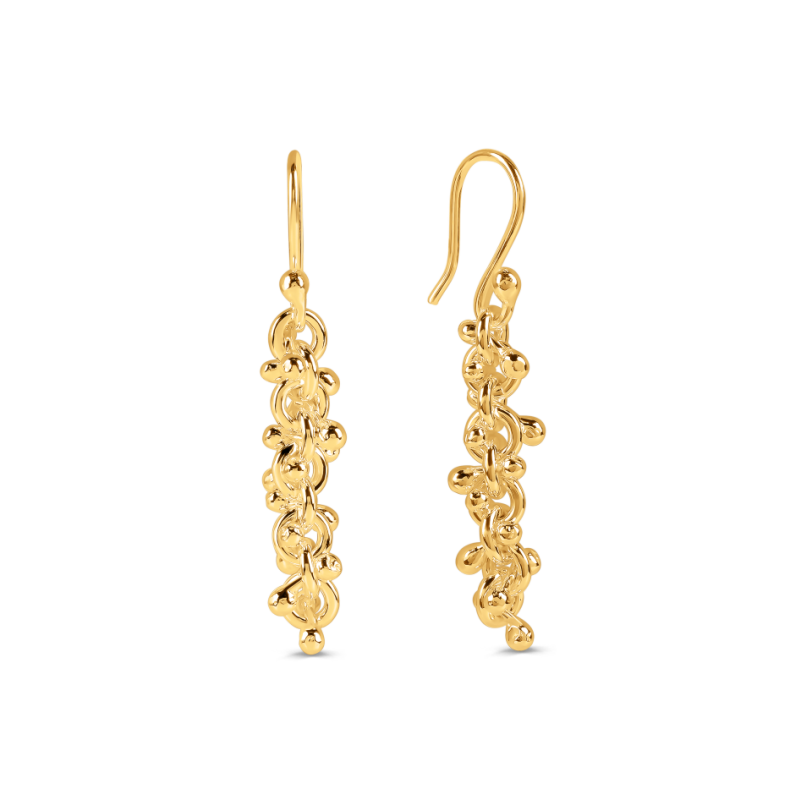 Gold Vermeil Cluster Ball Drop Earrings