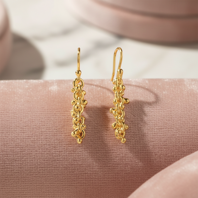 Gold Vermeil Cluster Ball Drop Earrings