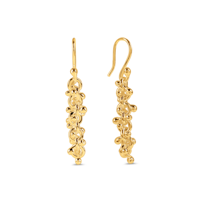 Gold Vermeil Cluster Ball Drop Earrings