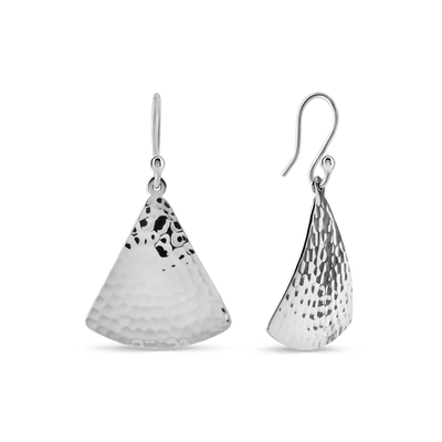 Sterling Silver Hammered Triangle Earrings