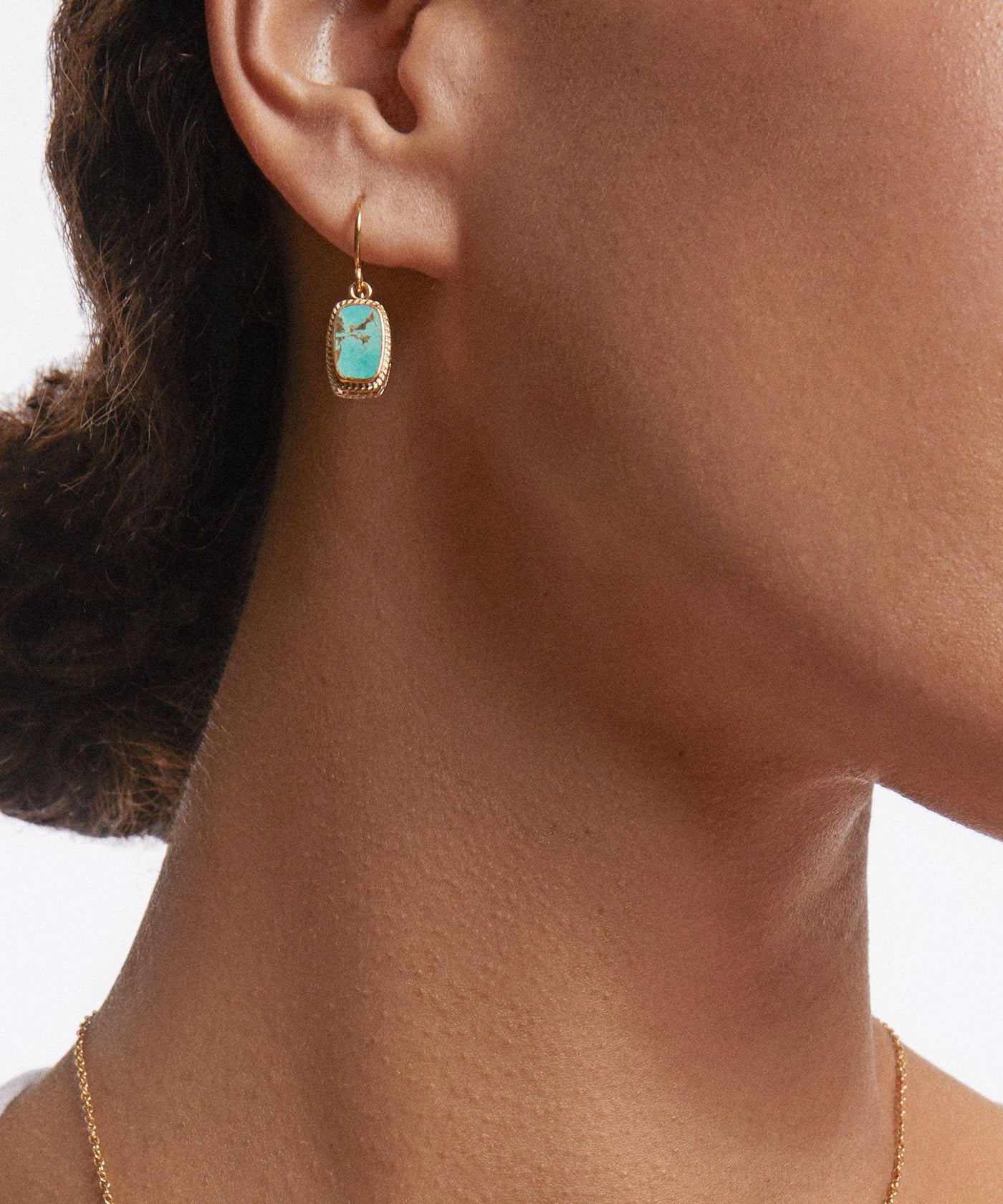 Anna Beck Silver Turquoise Cushion Drop Earrings - Rococo Jewellery