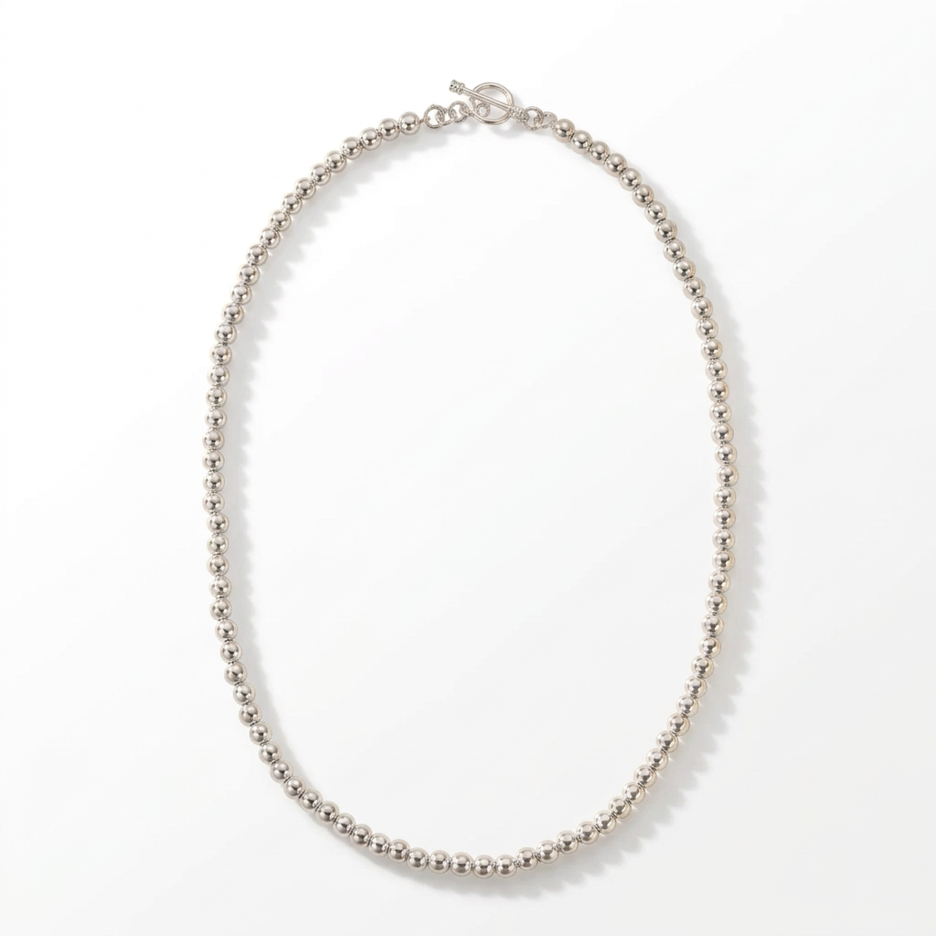 Sterling Silver Ball Beaded Necklace – Rococo Jewellery