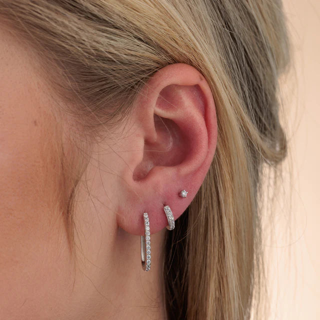 Scream Pretty Silver Cubic Zirconia Single Flat Back Earring