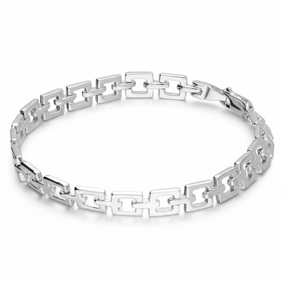 Sterling Silver Open Square Link Bracelet