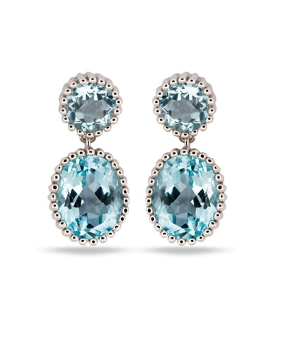 Dainty London Silver Sky Blue Topaz Aurelia Earrings