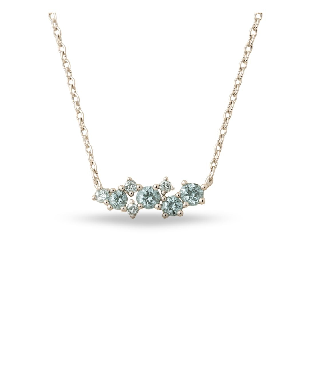 Dainty London Silver Topaz Cluster Elara Necklace