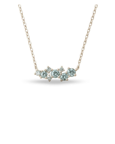 Dainty London Silver Topaz Cluster Elara Necklace