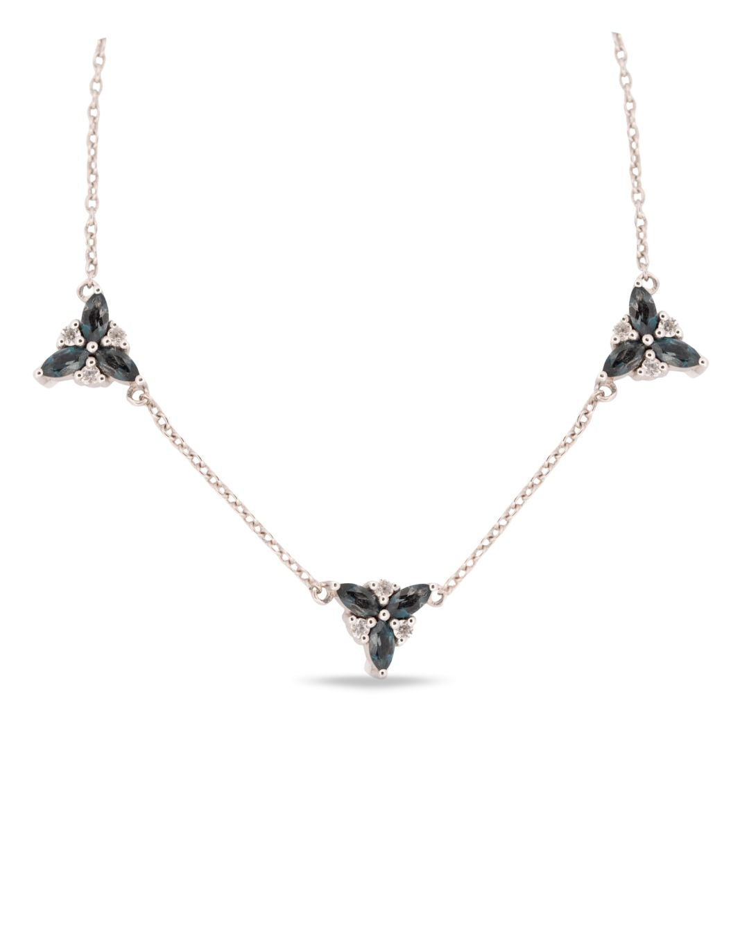 Dainty London Sterling Silver Topaz Galene Necklace