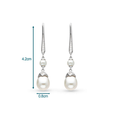 Kit Heath Astoria Glitz Twin Pearl Drop Earrings