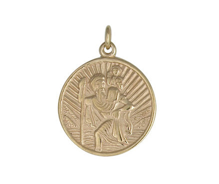 9ct Yellow Gold St Christopher Pendant