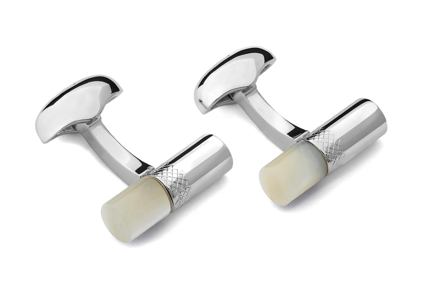 Babette Wasserman Mother of Pearl Stone Bar Cufflinks