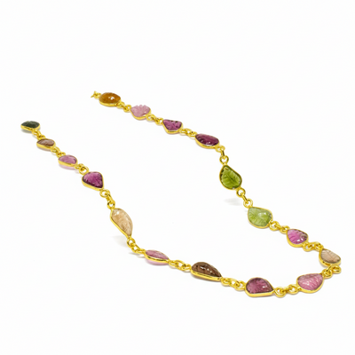 18ct Gold Vermeil Multicoloured Tourmaline Necklace