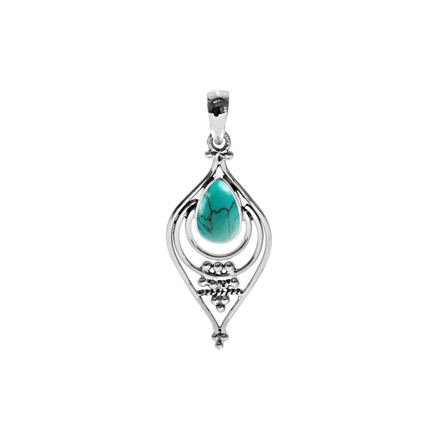Sterling Silver Turquoise Ellipse Pendant